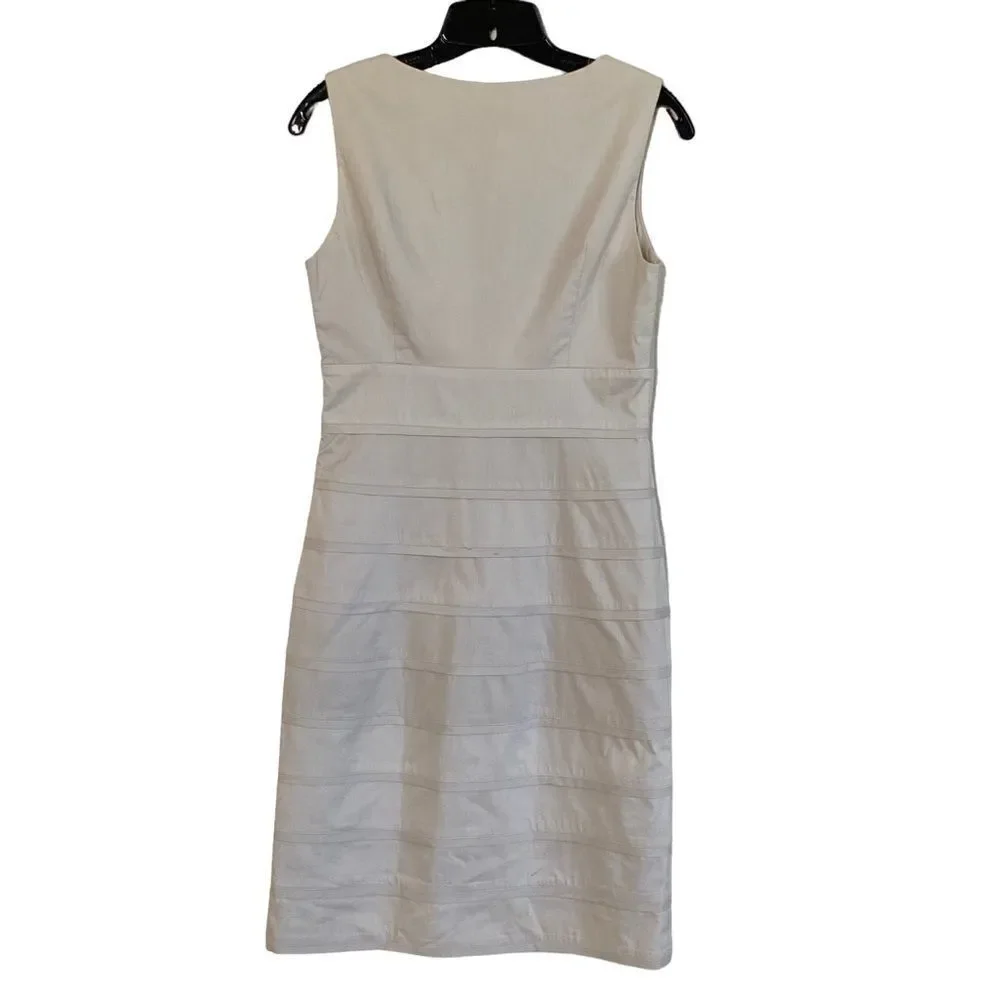 Robert RodriguezTan Tiered Sleeveless Sheath Dress Sz 8